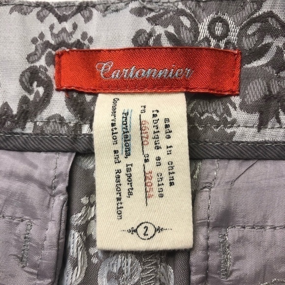 Anthropologie Cartonnier Charlie Ankle Floral Pant Grey, size 2 - Picture 8 of 12